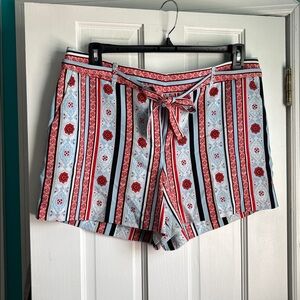 LOFT Multicolor Striped Patterned Shorts